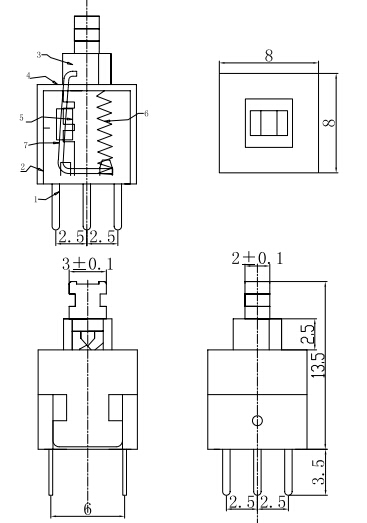 8X8自鎖尺寸圖